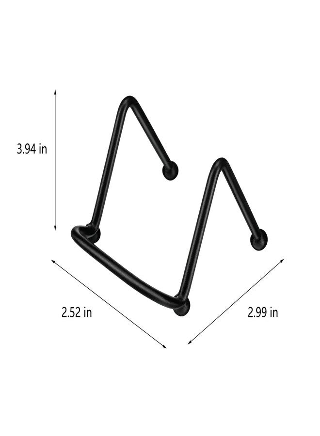 ZGGAZCA 2Pcs Small Display Stand Mini Metal Plate Holder Square Wire Stands for Picture and Photo Easels Black Frame Plate Holders for Coaster Collectibles Book Mobile Phone and Decorative 2" - Image 2
